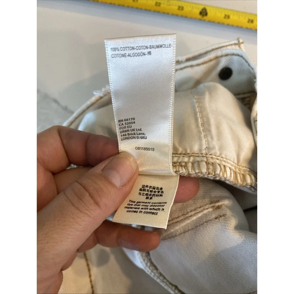 We The Free Crvy WomensJeans‎ Cream 24 High Rise Classic Boho Distressed
